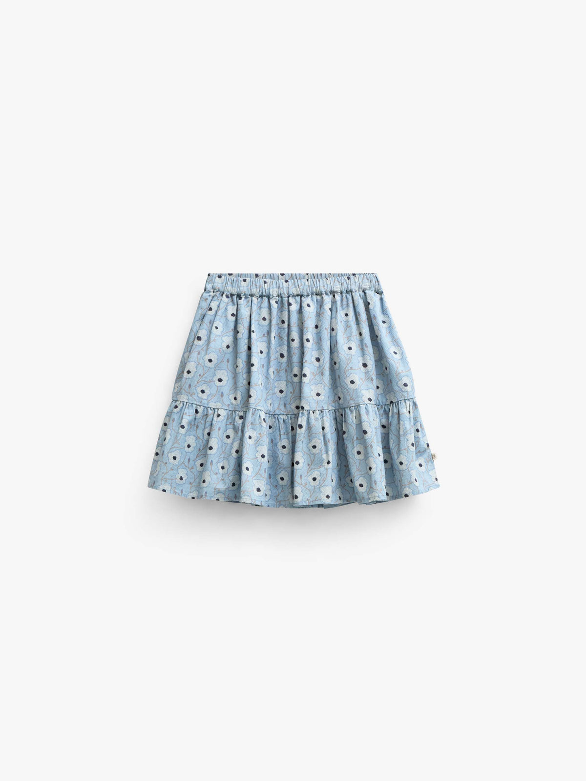 Floral Cotton Skirt - Kids - Blue/Brown | 101431 Nova