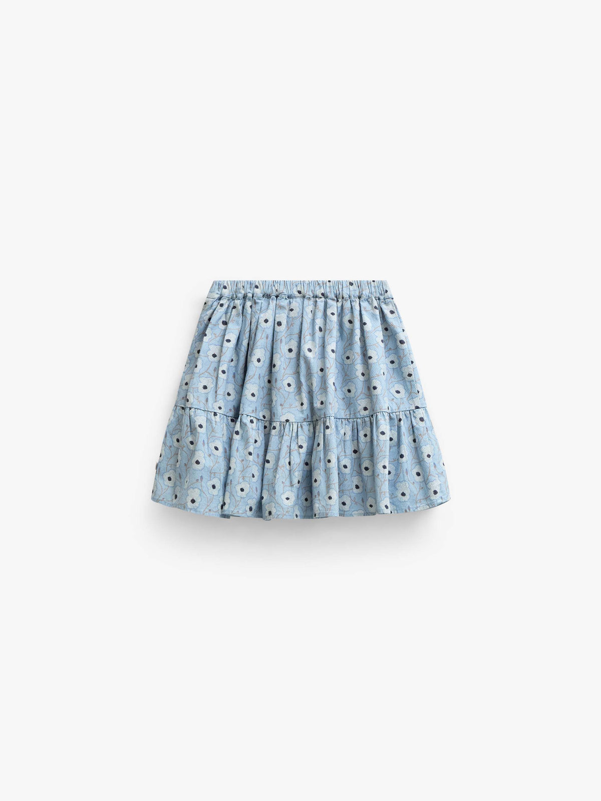 Floral Cotton Skirt - Kids - Blue/Brown | 101431 Nova