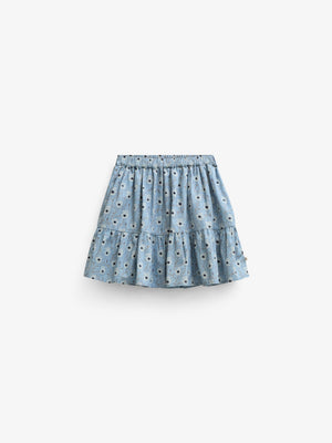 Floral Cotton Skirt - Tween - Blue/Brown | 101432 Nova