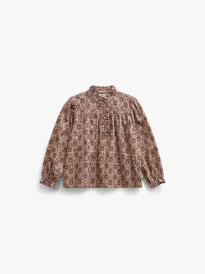 Floral Cotton Blouse - Kids - Rose/Bordeaux | 101433 Nova