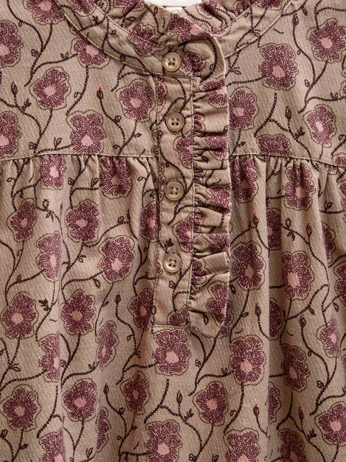 Floral Cotton Blouse - Kids - Rose/Bordeaux | 101433 Nova