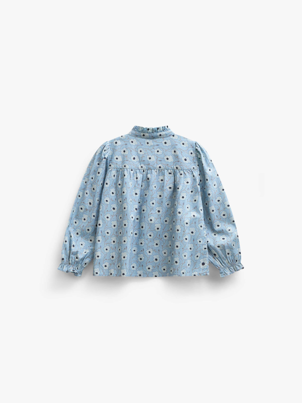 Floral Cotton Blouse - Kids - Blue/Brown | 101435 Nova