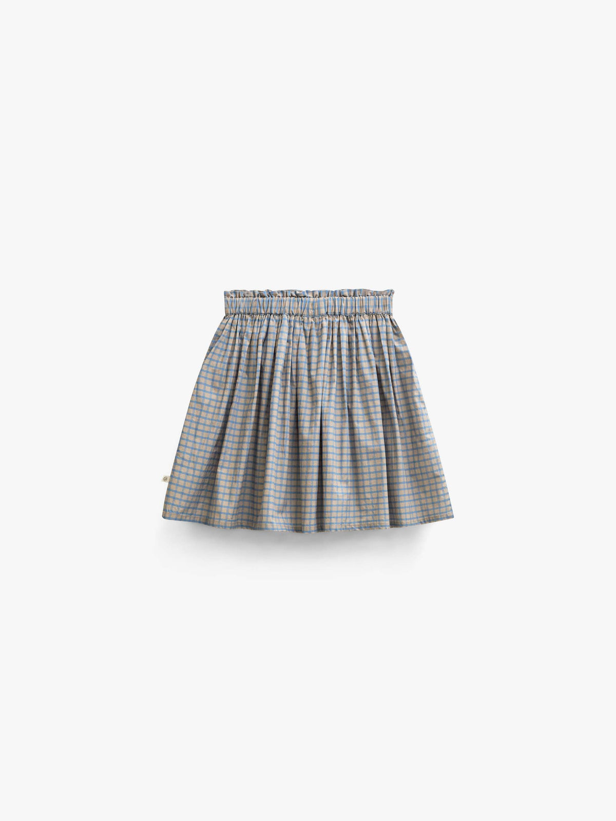 Frill Pocket Poplin Skirt - Kids - Blue Check | 101445 Julia