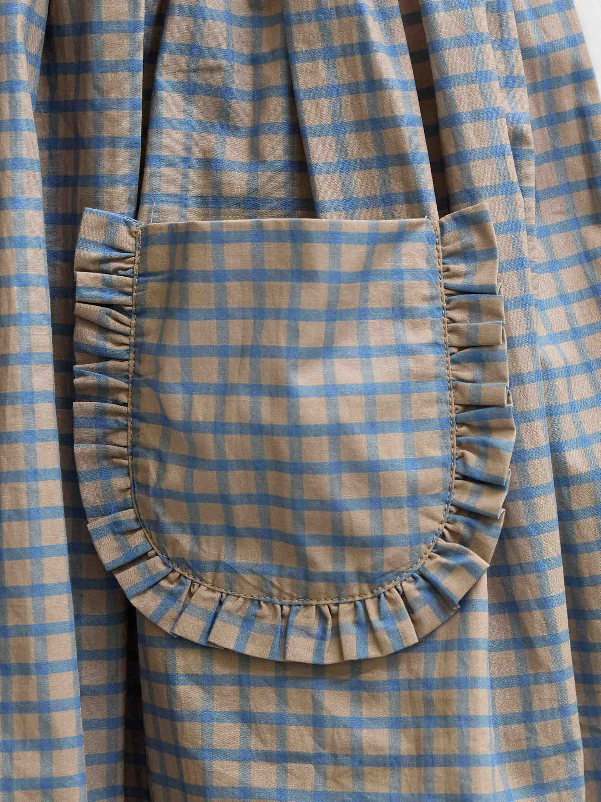 Frill Pocket Poplin Skirt - Tween - Blue Check | 101446 Julia