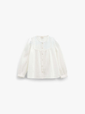 Double Gauze Cotton Blouse - Kids - Offwhite | 101461 Celina