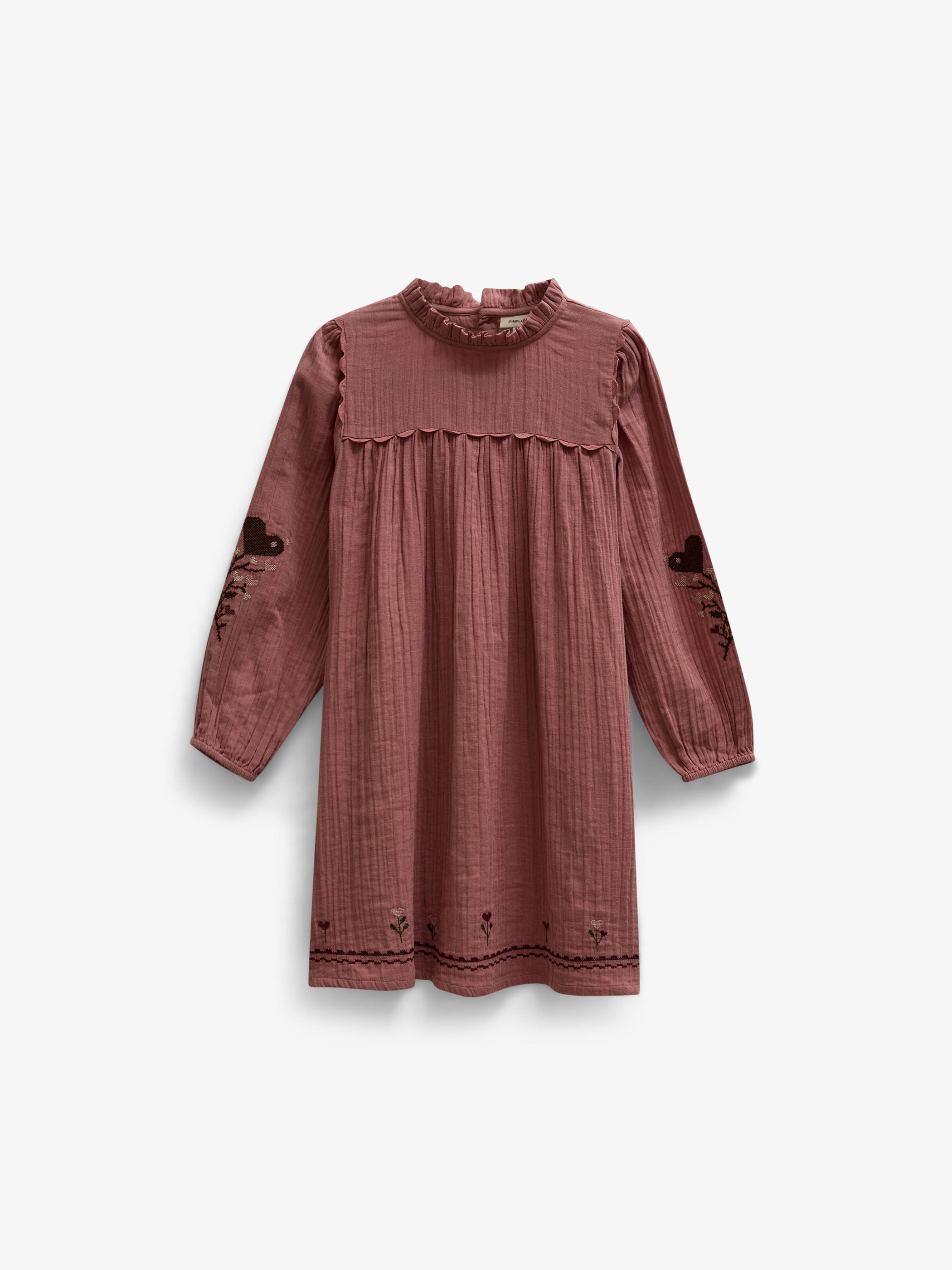 Cross-Stitch Double Gauze Dress - Tween - Dusty Rose | 101466 Laureen
