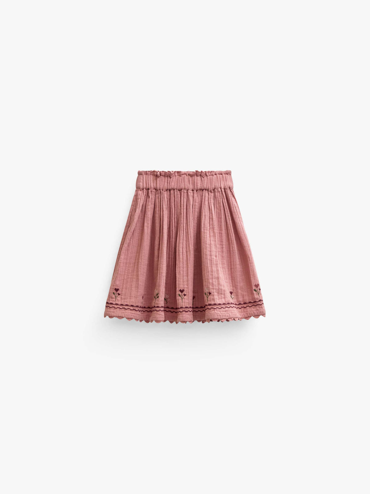 Cross-Stitch Double Gauze Skirt - Kids - Dusty Rose | 101469 Laureen