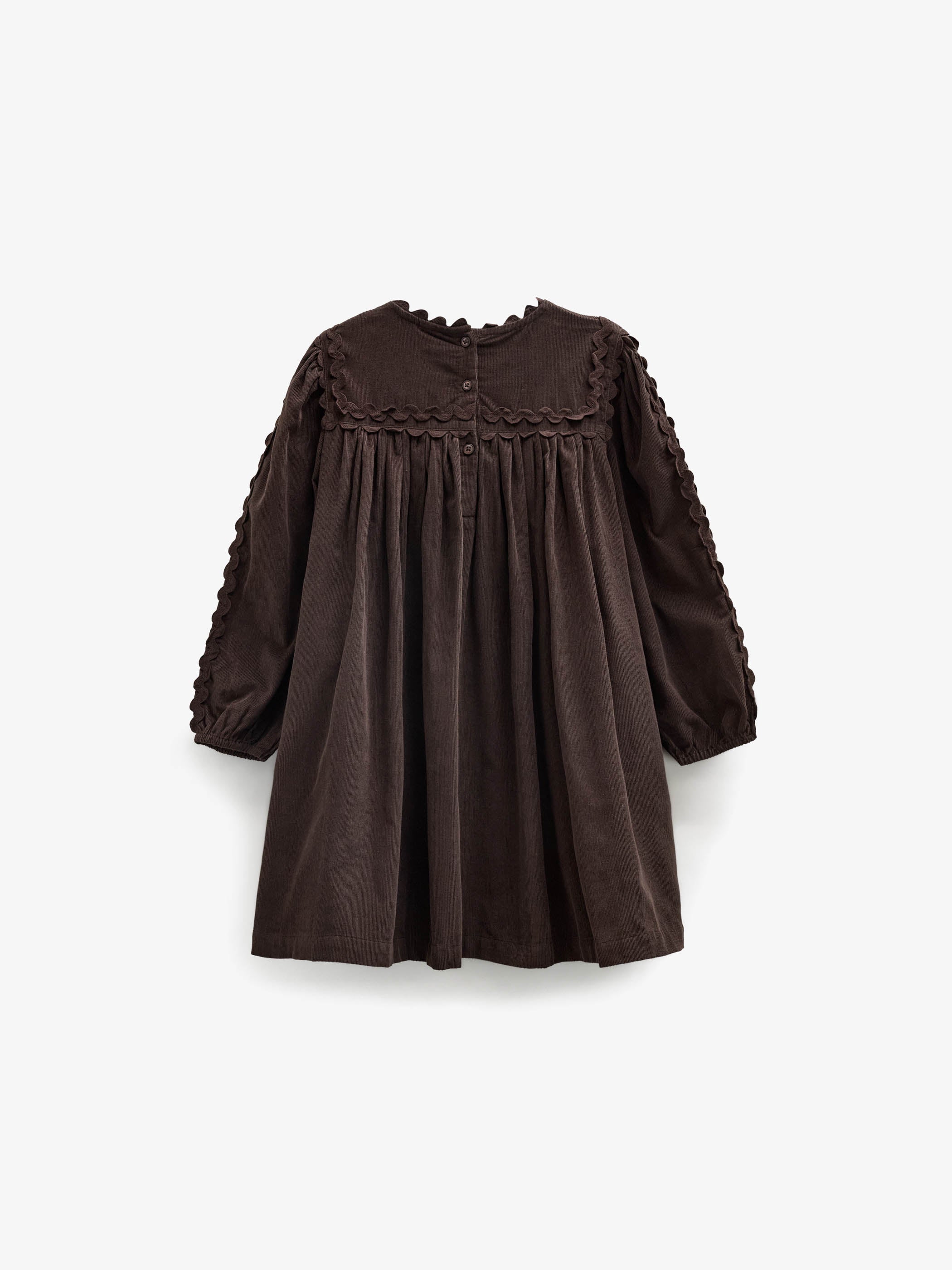 Ric Rac Corduroy Dress - Tween - Dark Brown | 101474 Sille