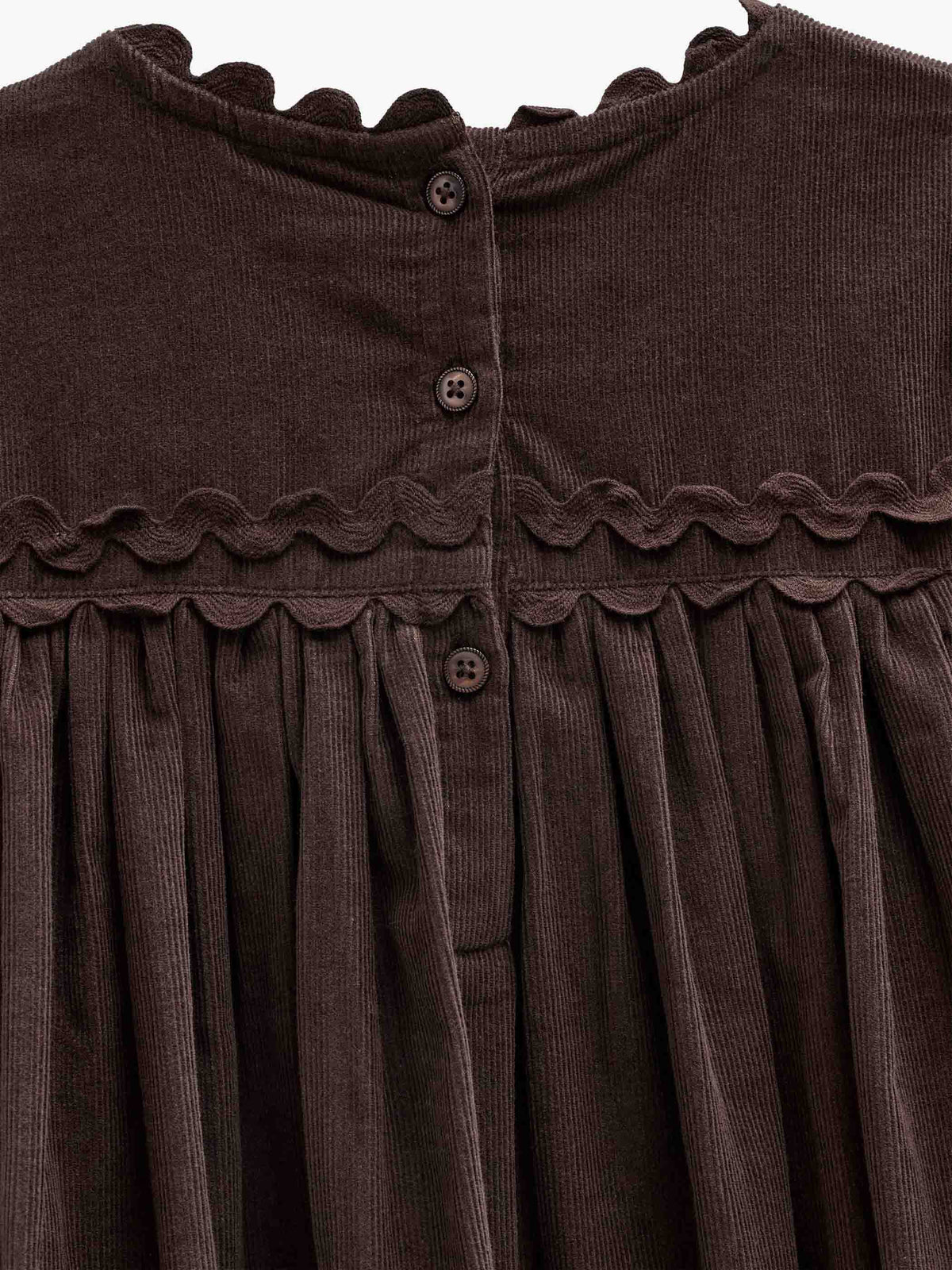 Ric Rac Corduroy Dress - Tween - Dark Brown | 101474 Sille