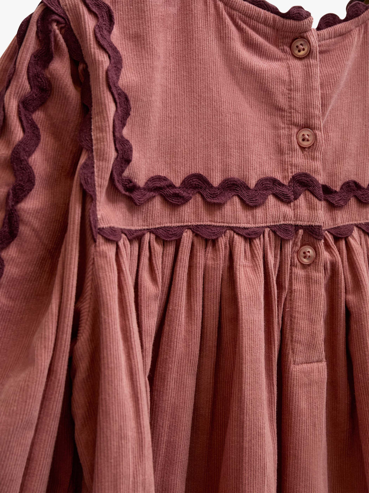 Ric Rac Corduroy Dress - Tween - Dusty Rose | 101476 Sille
