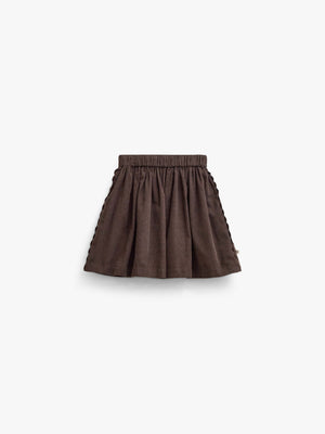 Ric Rac Corduroy Skirt - Kids - Dark Brown | 101477 Sille