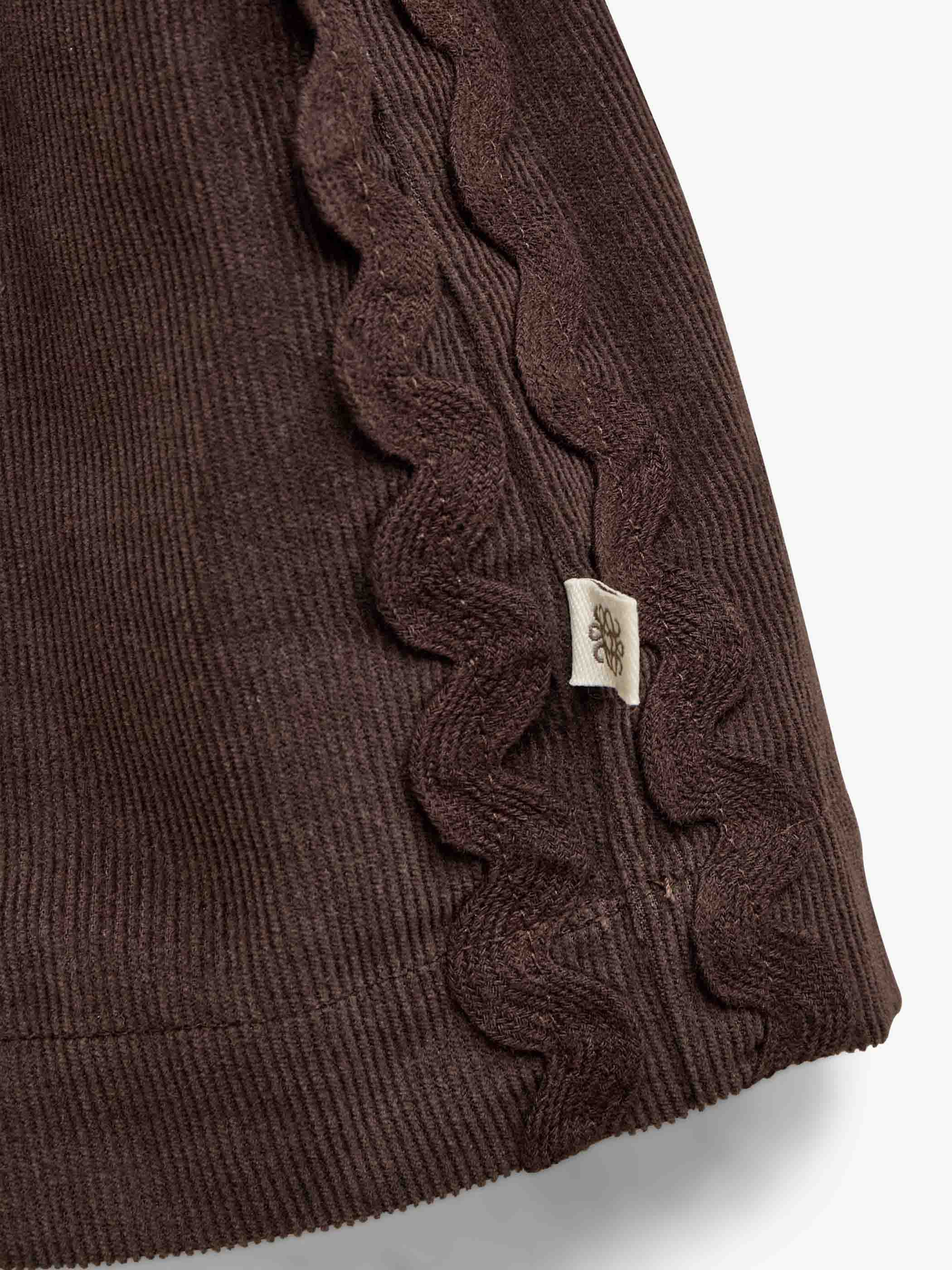 Ric Rac Corduroy Skirt - Tween - Dark Brown | 101478 Sille