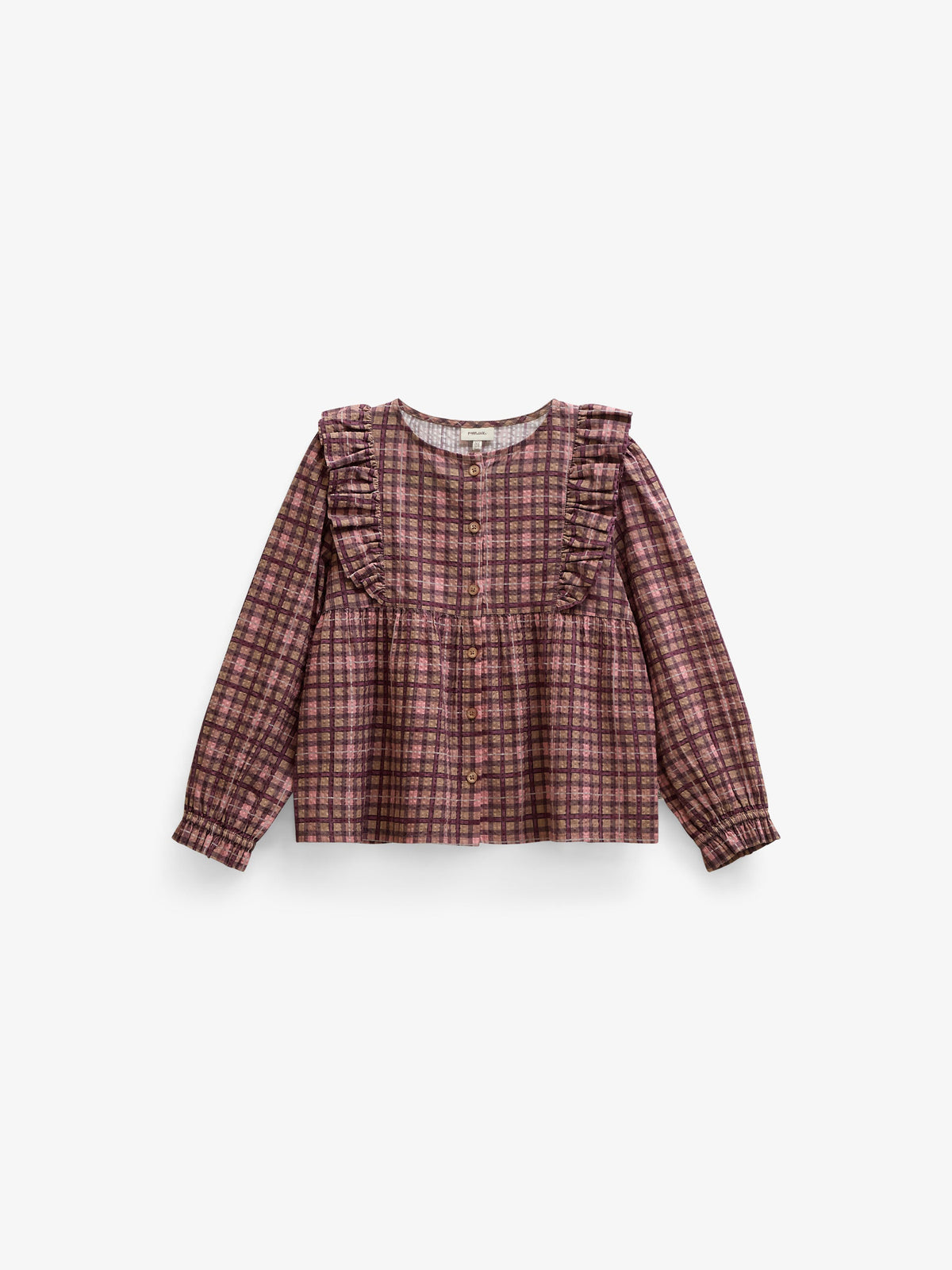Checked Cotton Frill Blouse - Tween - Rose | 101494 Penny