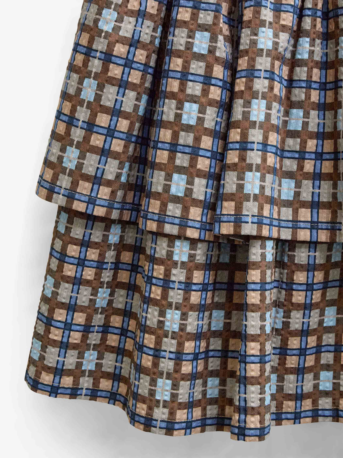 Checked Cotton Skirt - Kids - Blue | 101499 Penny