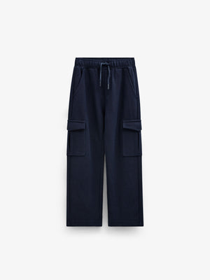 Textured Sweat Cargo Joggers - Tween - Navy | 101511 Wilder