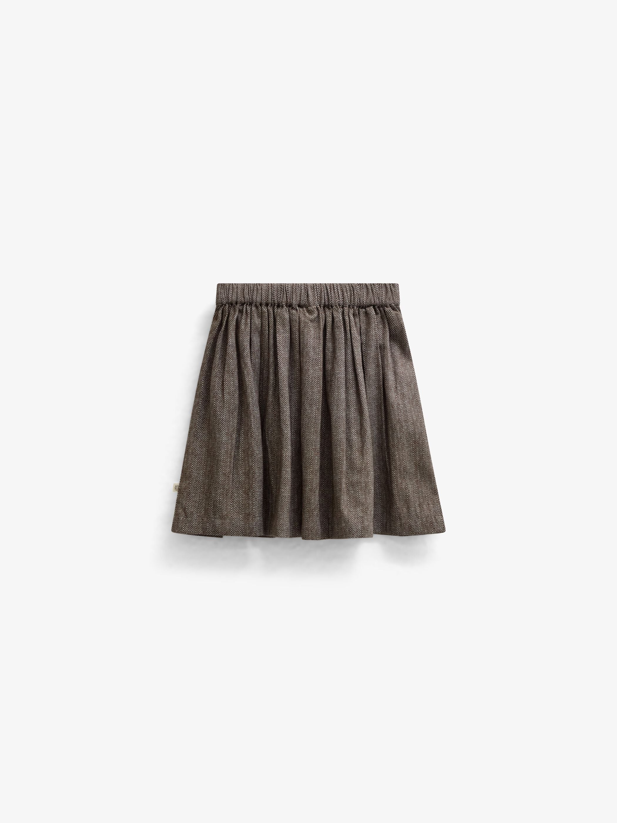 Cotton Herringbone Skirt - Kids - Dark Brown | 101520 Susse