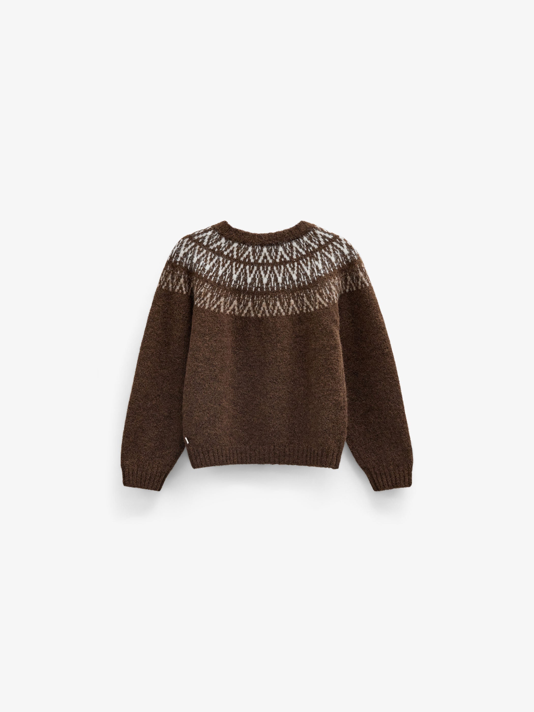 Jacquard Knit Cardigan - Tween - Brown | 101524 Daniella