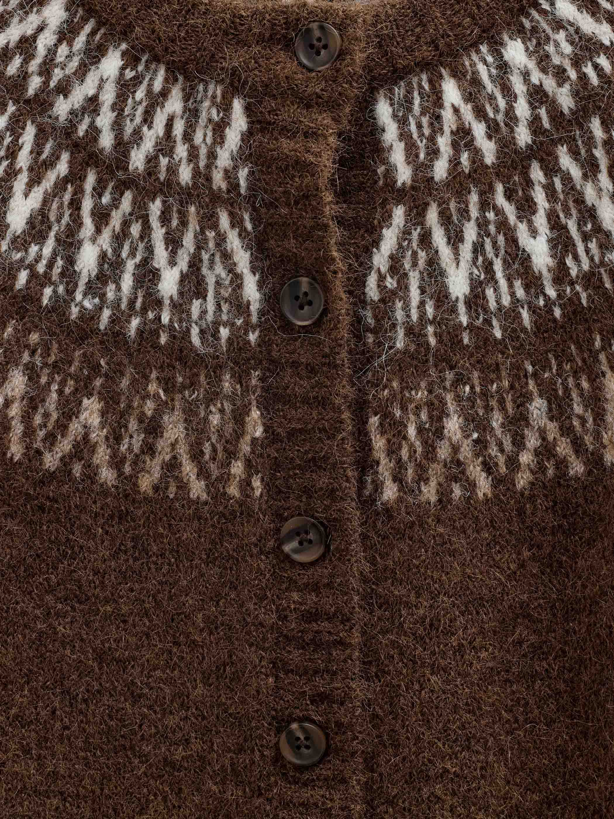 Jacquard Knit Cardigan - Tween - Brown | 101524 Daniella