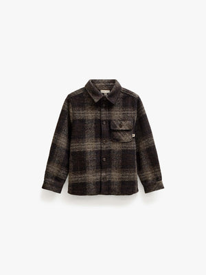 Plaid Wool-Blend Overshirt - Tween - Brown Check | 101526 Daxton