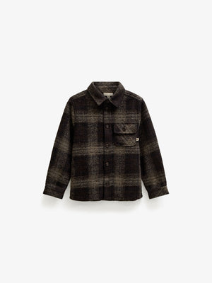 Plaid Wool-Blend Overshirt - Tween - Brown Check | 101526 Daxton