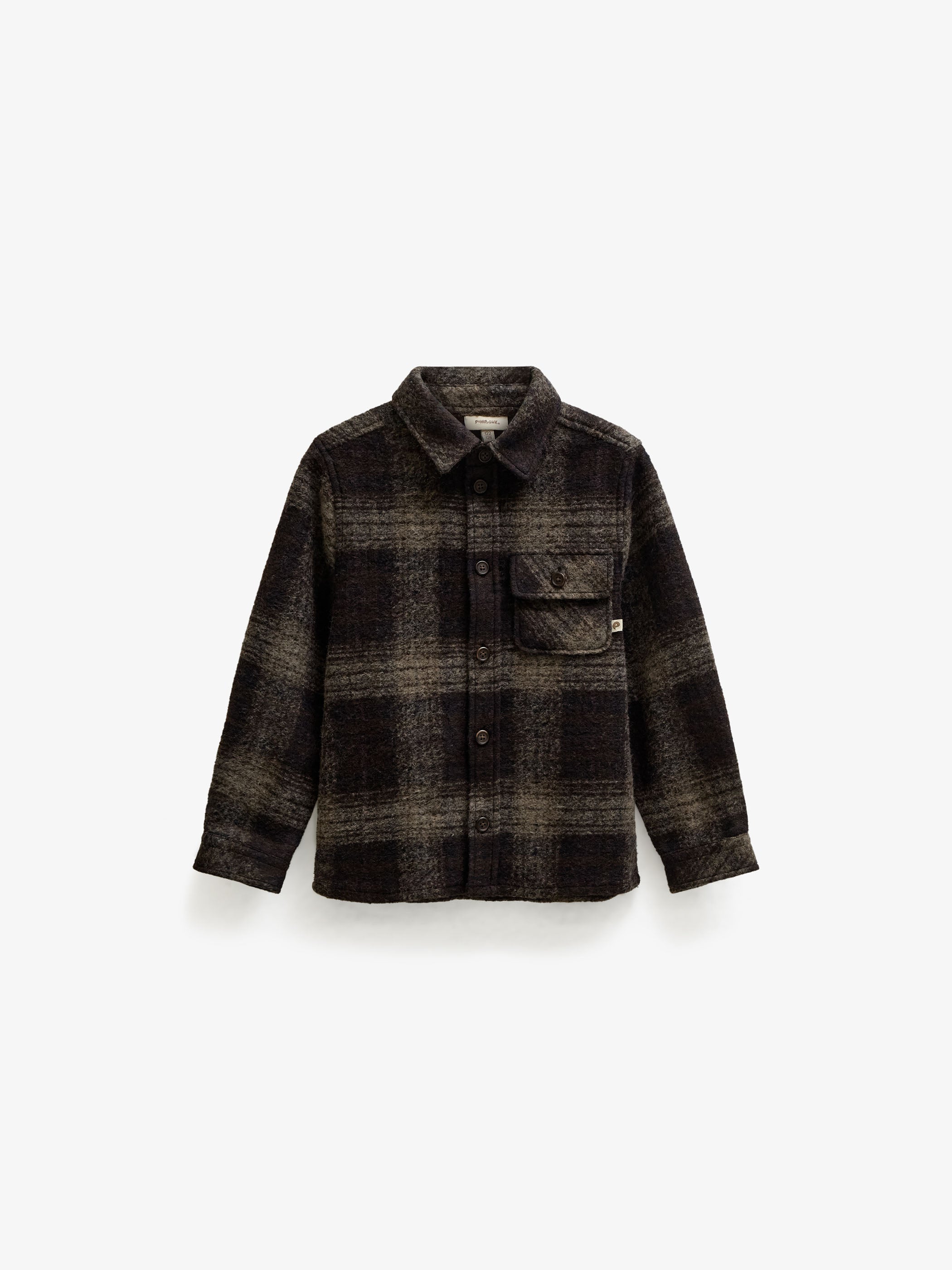 Plaid Wool-Blend Overshirt - Tween - Brown Check | 101526 Daxton