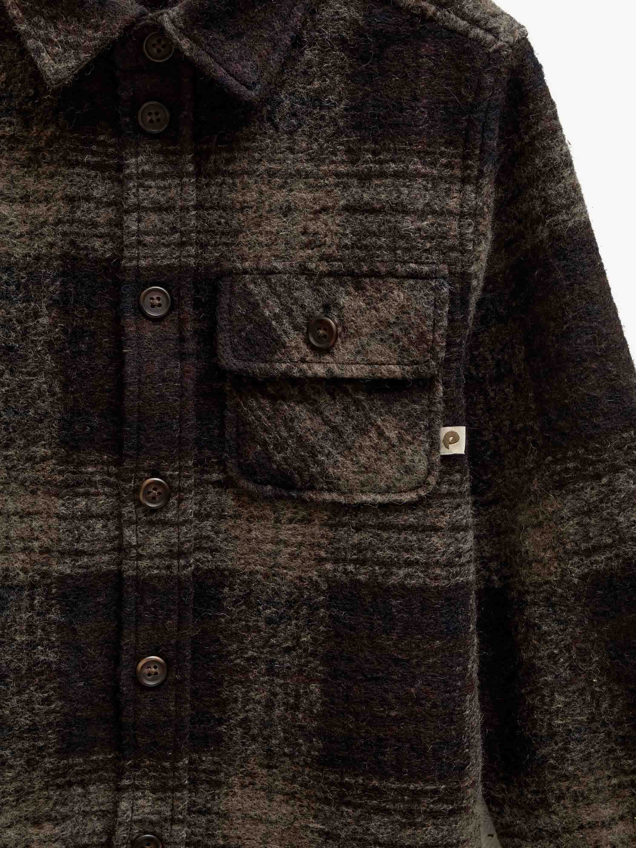 Plaid Wool-Blend Overshirt - Tween - Brown Check | 101526 Daxton