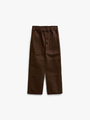 Canvas Patch Pocket Trousers - Kids - Dark Brown | 101531 Greyson