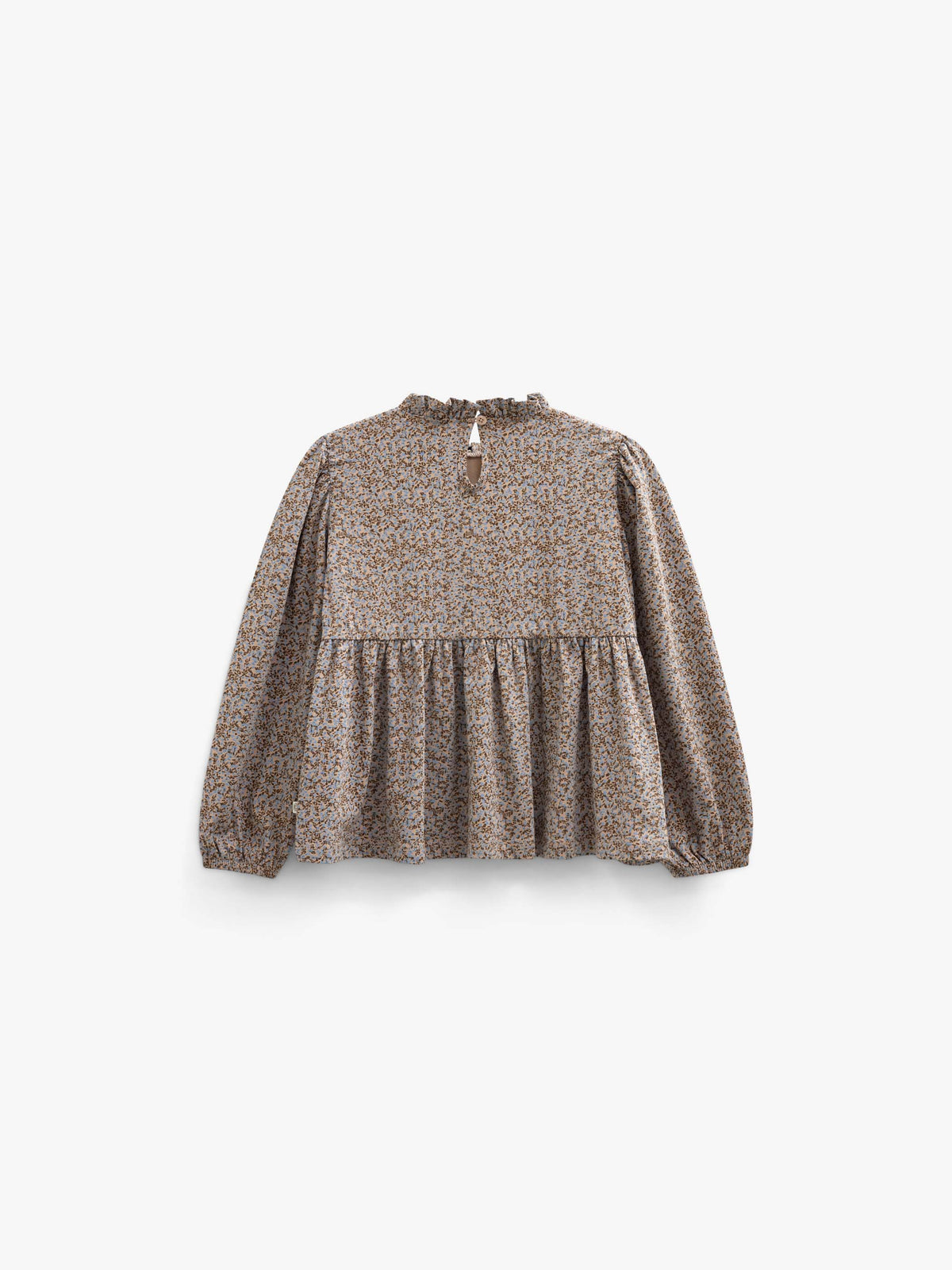 Printed Peplum Jersey Blouse - Kids - Blue/Brown | 101541 Heidi