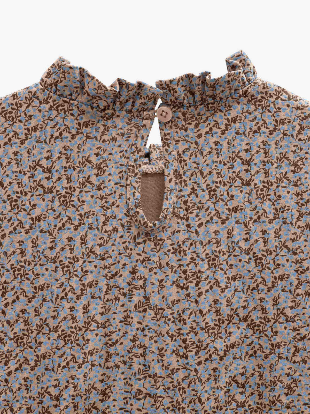 Printed Peplum Jersey Blouse - Kids - Blue/Brown | 101541 Heidi