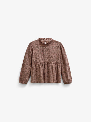 Printed Peplum Jersey Blouse - Tween - Rose/Bordeaux | 101544 Heidi