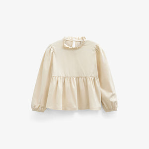 Solid Peplum Jersey Blouse - Kids - Offwhite | 101545 Heidi