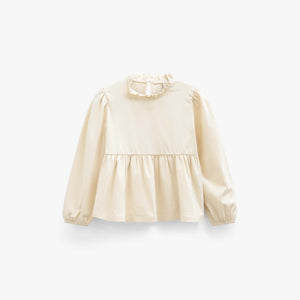 Solid Peplum Jersey Blouse - Tween - Offwhite | 101546 Heidi