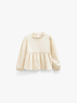 Solid Peplum Jersey Blouse - Kids - Offwhite | 101545 Heidi