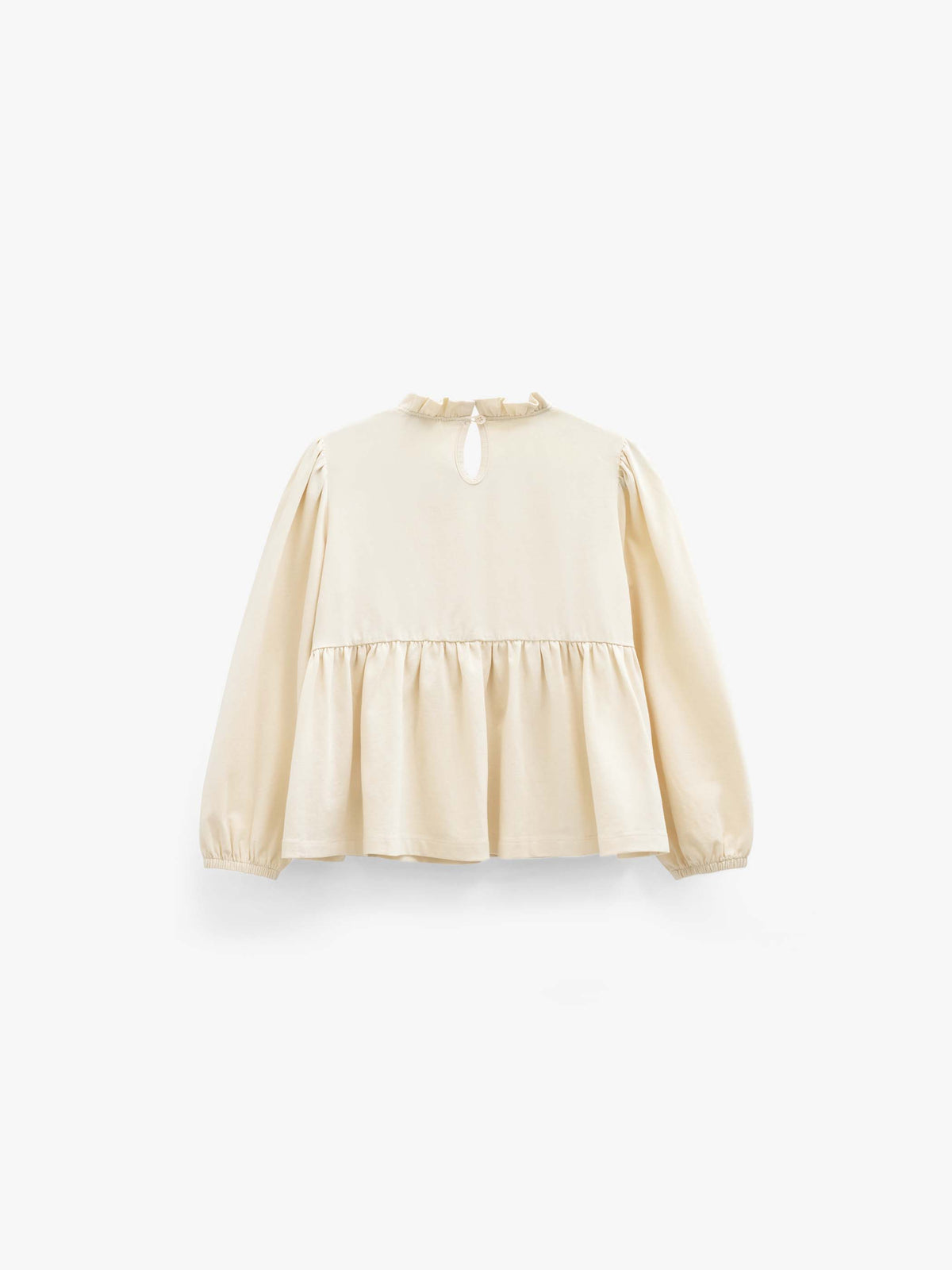 Solid Peplum Jersey Blouse - Kids - Offwhite | 101545 Heidi