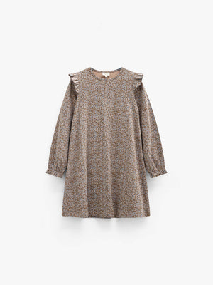 Printed Jersey Dress - Kids - Blue/Brown | 101553 Heidi