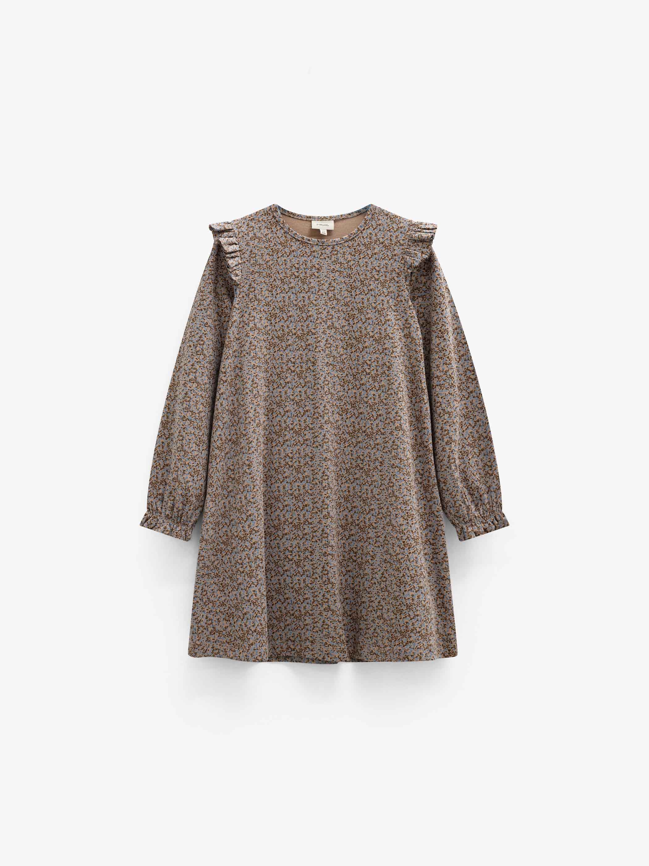 Printed Jersey Dress - Tween - Blue/Brown | 101554 Heidi
