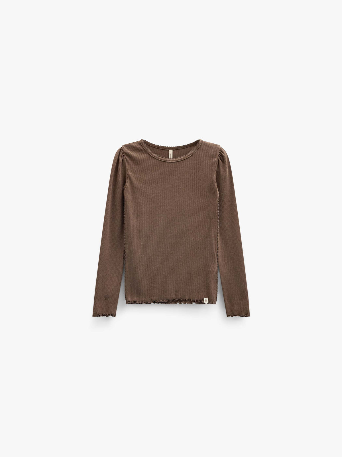 Ribbed Modal-Blend Long-Sleeve T-Shirt - Kids - Brown | 101557 Lottie