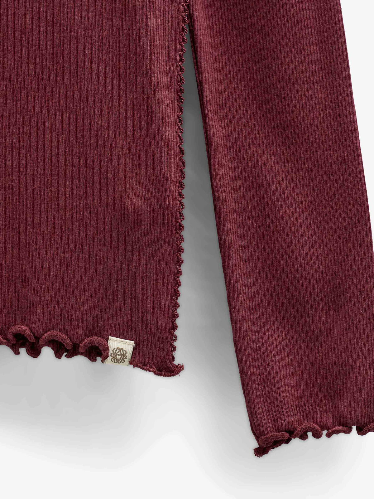 Ribbed Modal-Blend Long-Sleeve T-Shirt - Tween - Bordeaux | 101562 Lottie