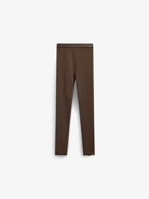Ribbed Modal-Blend Leggings - Tween - Brown | 101566 Lottie