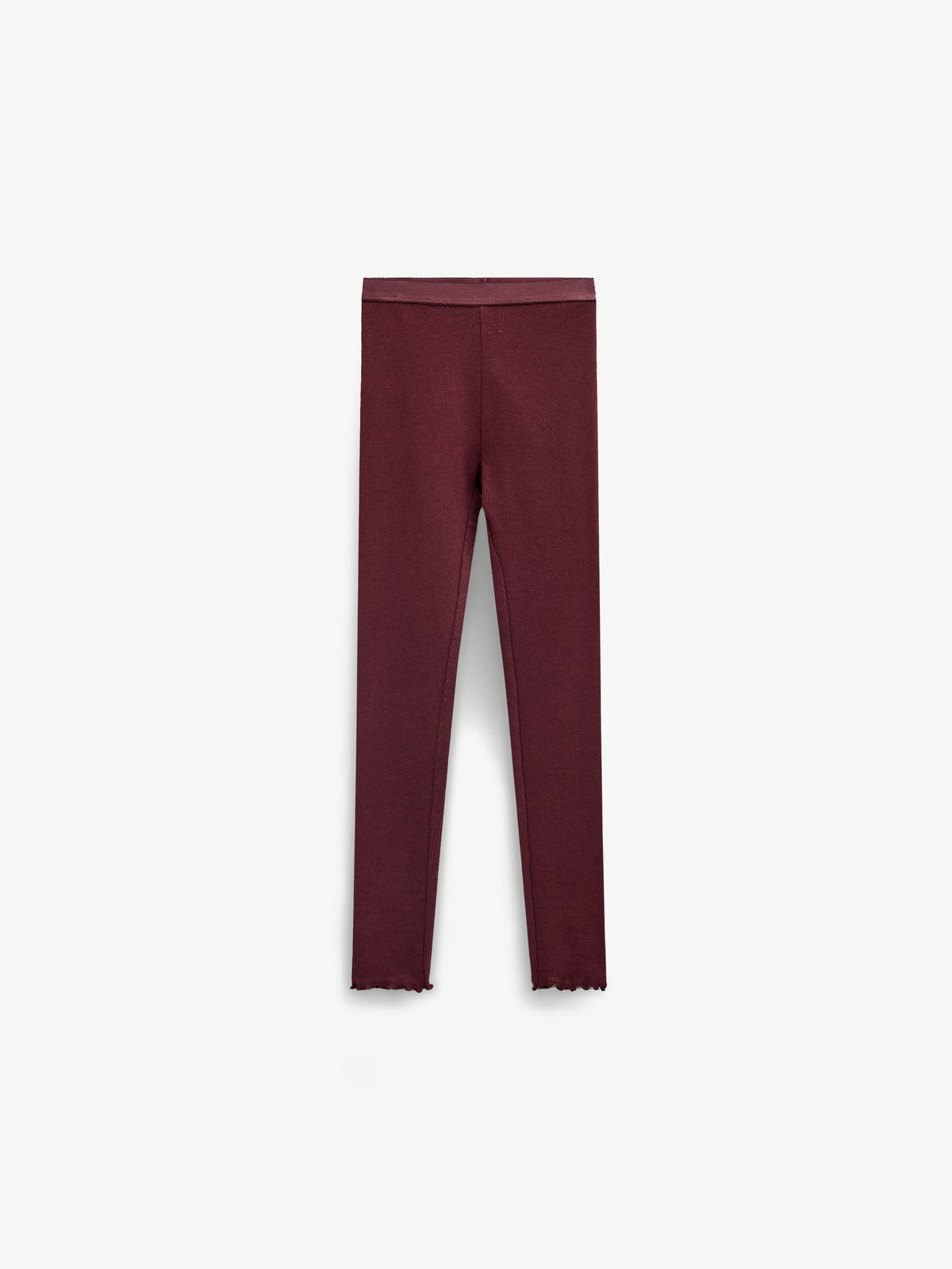 Ribbed Modal-Blend Leggings - Tween - Bordeaux | 101570 Lottie