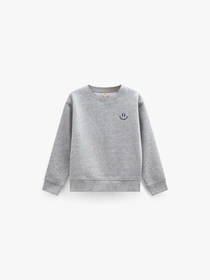 Smiley Crew Neck Sweatshirt - Kids - Grey Melange | 101577 Andrew