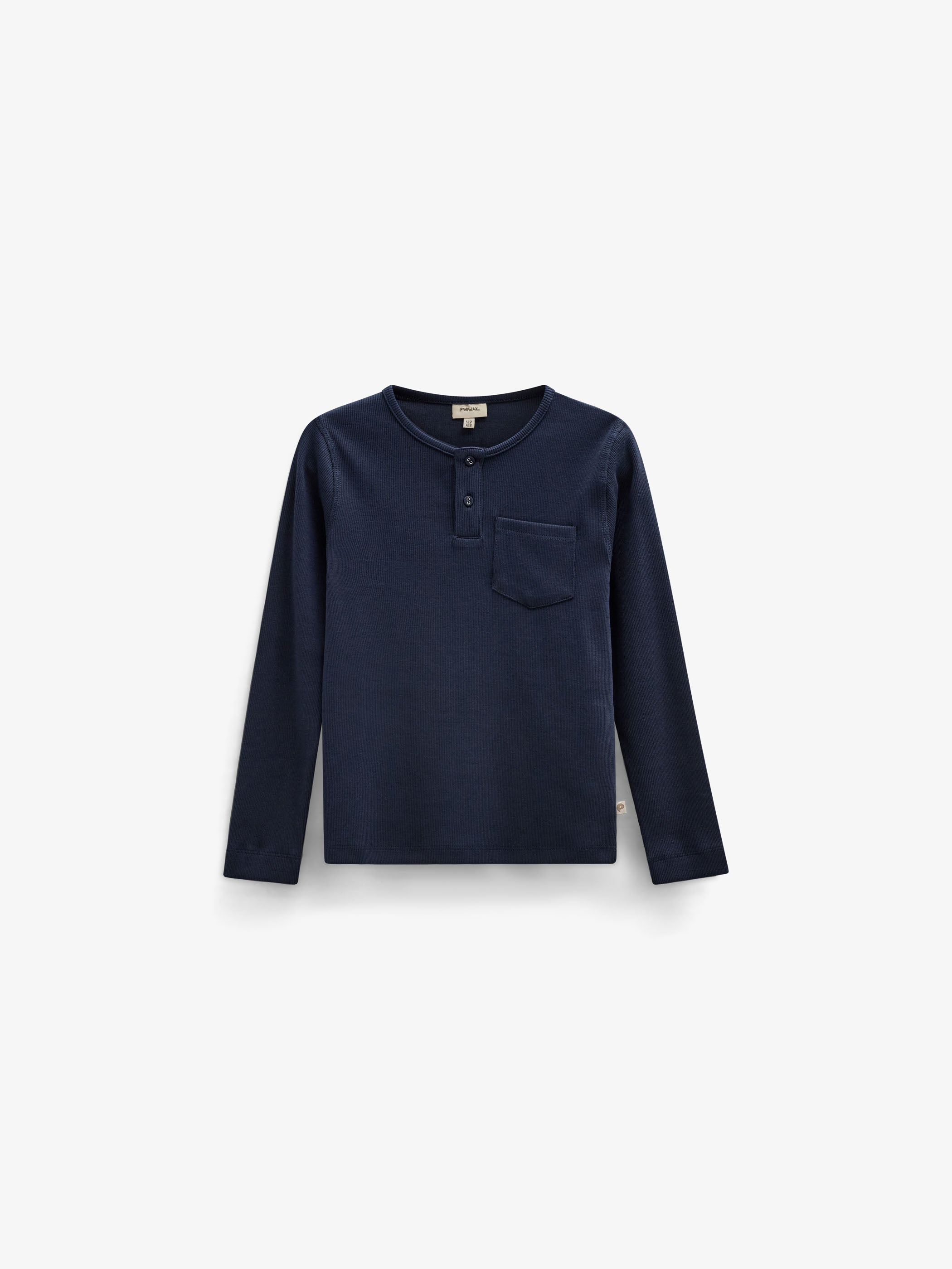 Ribbed Long-Sleeve Henley T-Shirt - Tween - Navy | 101592 Conrad