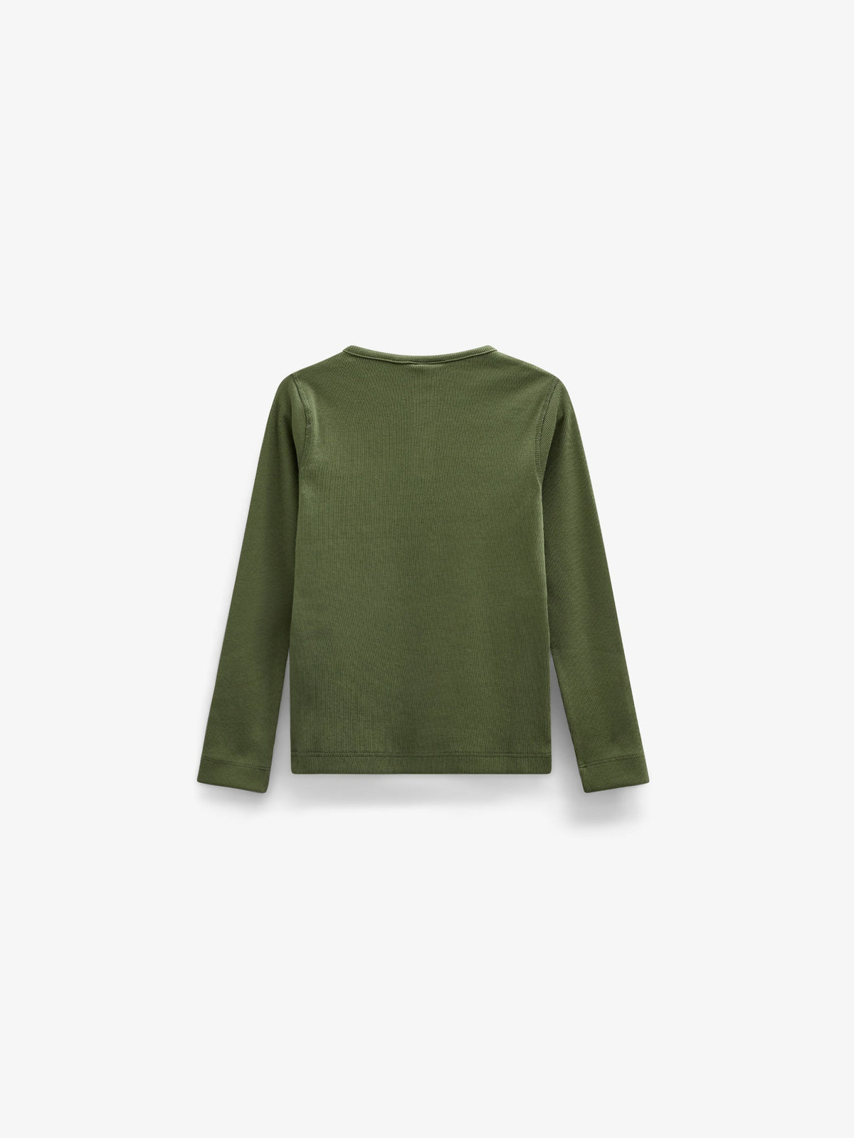 Ribbed Long-Sleeve Henley T-Shirt - Tween - Moss Green | 101594 Conrad
