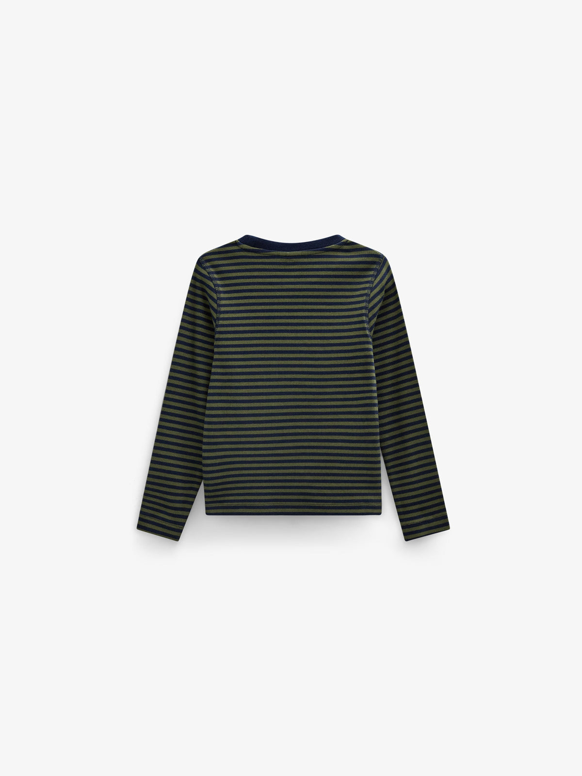 Ribbed Long-Sleeve T-Shirt - Tween - Moss Green/Navy Stripe | 101602 Conrad