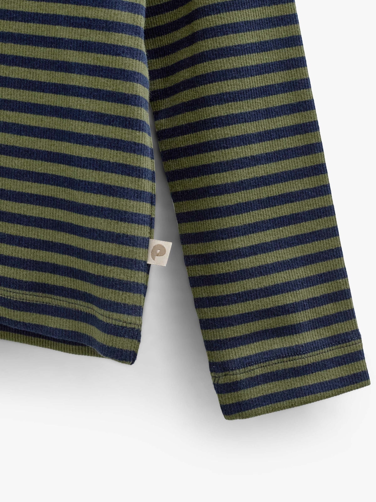 Ribbed Long-Sleeve T-Shirt - Tween - Moss Green/Navy Stripe | 101602 Conrad