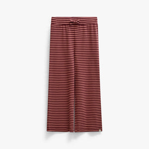 Striped Wide-Leg Rib Trousers - Tween - Dusty Rose/Bordeaux | 101607 Gloria
