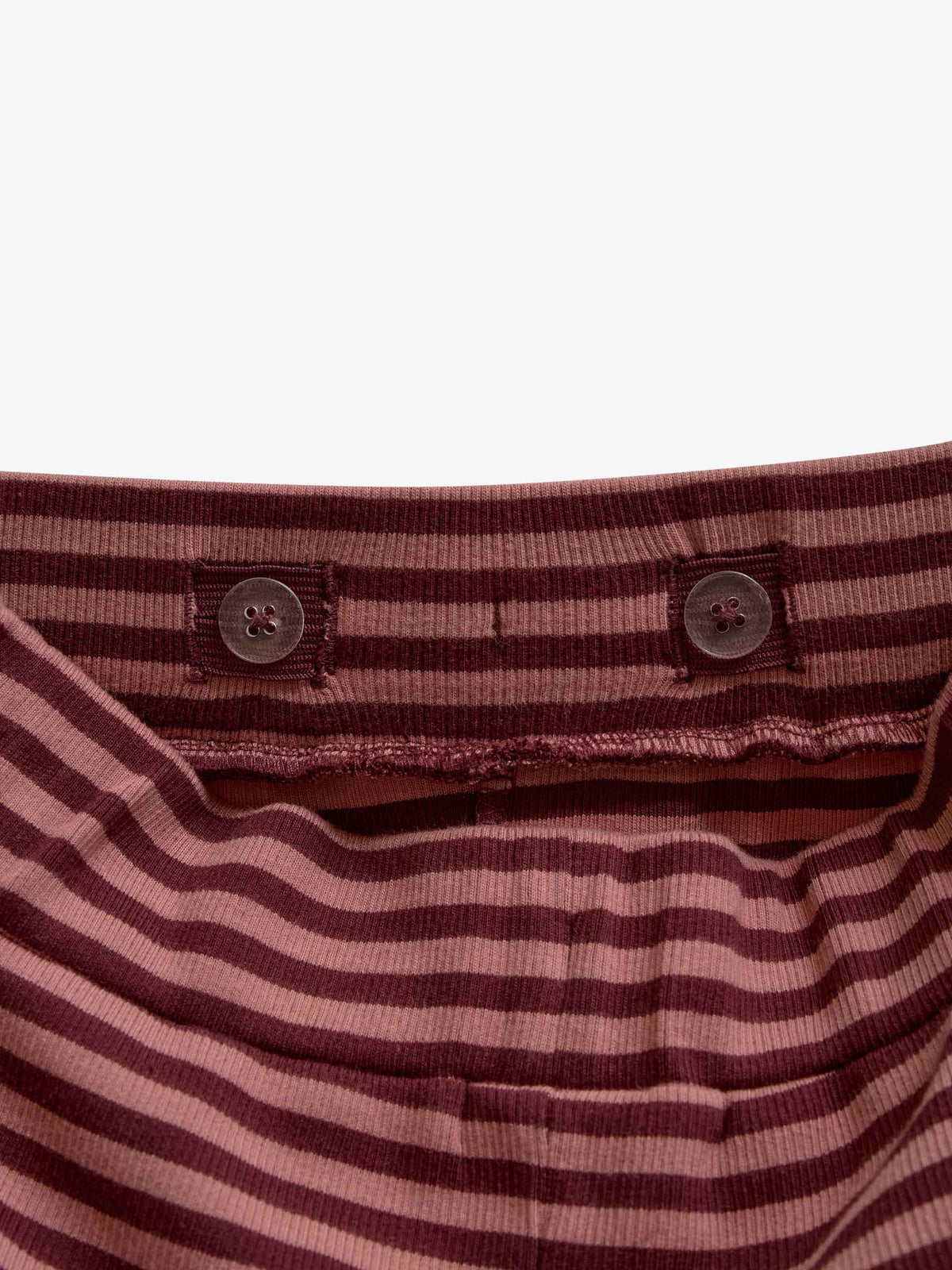 Striped Wide-Leg Rib Trousers - Tween - Dusty Rose/Bordeaux | 101607 Gloria