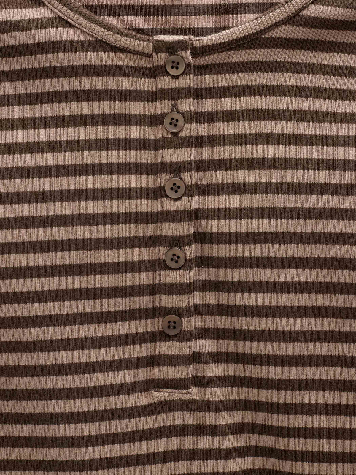 Striped Rib Long-Sleeve T-Shirt - Tween - Brown/Light Brown | 101615 Gloria