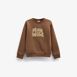 Front Print Crew Neck Sweatshirt - Kids - Toffee | 101620 Joel