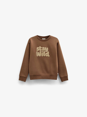 Front Print Crew Neck Sweatshirt - Tween - Toffee | 101621 Joel